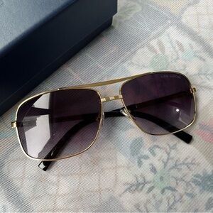Louis Vuitton Square Frame Gold Rim Sunglasses